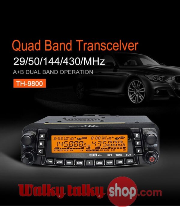 TYT TH-9800 Quad Band Mobile Radio Station Cross Band Transceiver 50W Long Distance Walkie Talkie