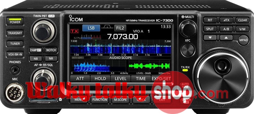 Icom IC-7300 HF/50 MHz Direct Sampling Base Transceiver with Touch Screen Color TFT LCD 100 Watts