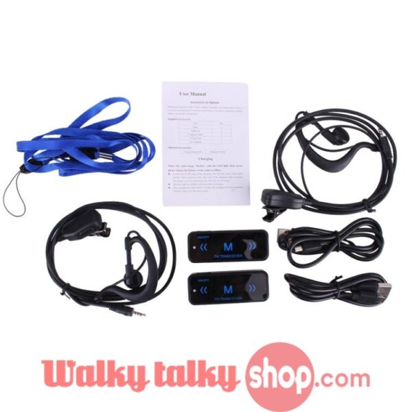 Mini Walkie Talkie UHF 400-480MHz with USB Power Supply Earpieces Invisible Two-Way Radio Spy Transceiver - Image 8