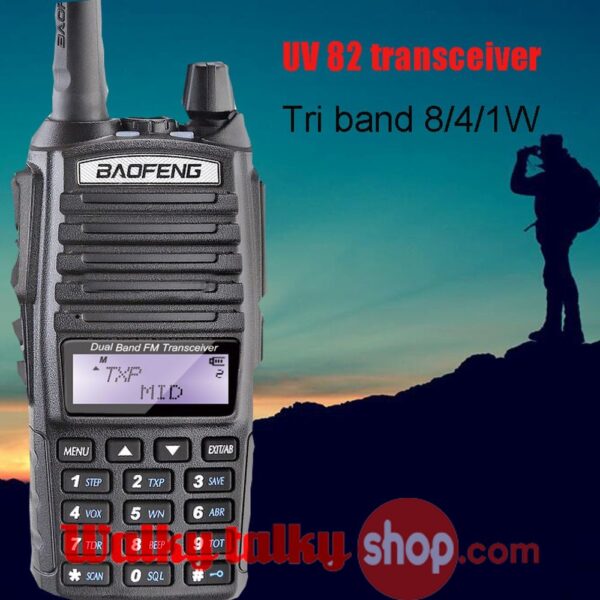 Amateur Walkie Talkie Baofeng UV-82 Tri Band 8W/4W/1W Dual Band UHF VHF