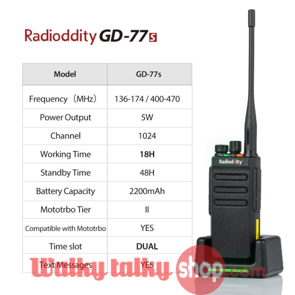 Radioddity GD-77S Dual Time Slot Professional Dual Band DMR Radio - Image 4