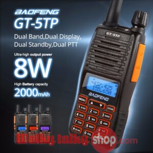 Newest Baofeng GT-5TP 8W DSP Dual-band Dual PTT Two-way Radio