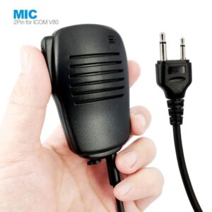 2Pin Mini PTT Speaker Microphone for ICOM IC-V8 IC-V82 IC-F3 SL25 V80 Cobra Vertex VX-200 Two Way Radio