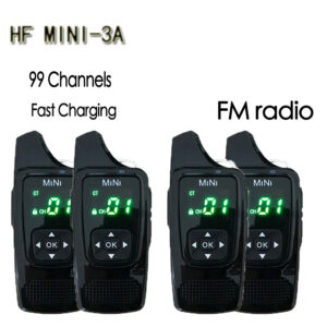 HF 3A Ultra Mini FM Radio Fast Charging UHF 400-480MHz 99 Channels