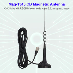 Citizen Band Radio Antenna Mag-1345 Magnet Base High Gain PL259 4M Coaxial cable