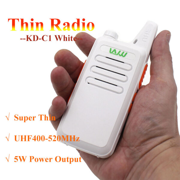 Light Super Thin Radio WLN KD-C1 White Black Red 5W Power Out UHF 400-470 Walkie Talkie - Image 2