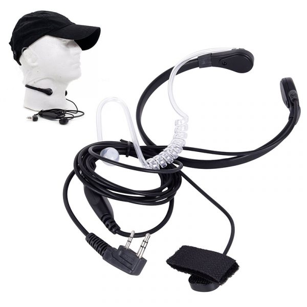 Radio PTT Finger Throat Mic Headphone for Baofeng UV5R 888s KENWOOD NX220 NX320 - Image 2