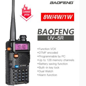 8W Powerful Baofeng UV-5R Dual Band VHF UHF Transceiver 10km Hunting Transmitter
