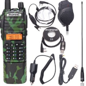 Baofeng UV-82 Radio 3800mAh Battery Car Charger Speaker Microphone Programming Cable Security Headset USB Charger High Gain Antenna