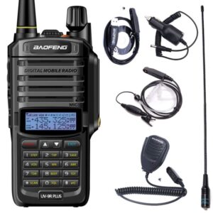 Baofeng UV-9R Plus Walkie Talkie with Security Headset Speaker Microphone Programming Cable Hign Gain Antenna Car Charger