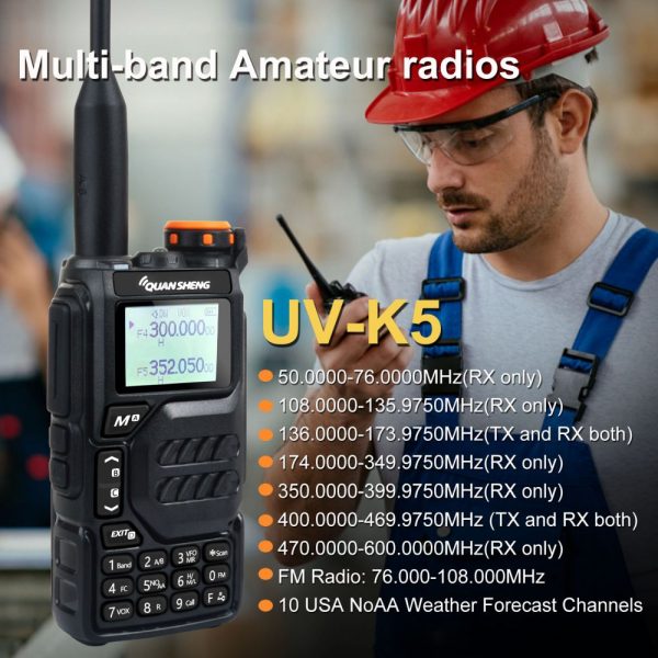 Quansheng UV-K5 Walkie Talkie 50-600MHz Air Band DTMF Scrambler Wireless Frequency Copy NOAA FM Radio - Image 3