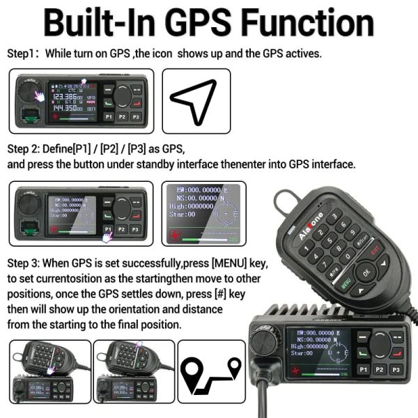 Alafone G550 25W Mobie Radio 108-520MHz Full Band AM AIR Band 999 Channels Amateur GPS Radio Car Radio Station with Microphone - Image 5