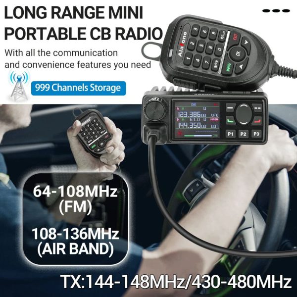 Alafone G550 25W Mobie Radio 108-520MHz Full Band AM AIR Band 999 Channels Amateur GPS Radio Car Radio Station with Microphone - Image 4