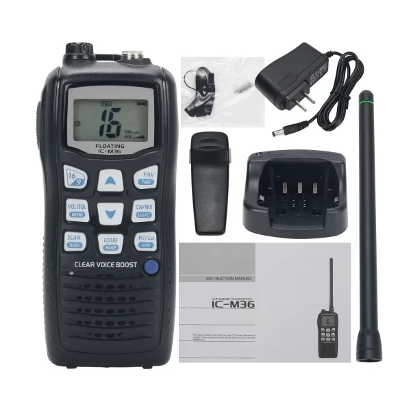 ICOM IC-M36 6W 10KM VHF Marine Radio IPX7 Floating Walkie Talkie Handheld Transceivers