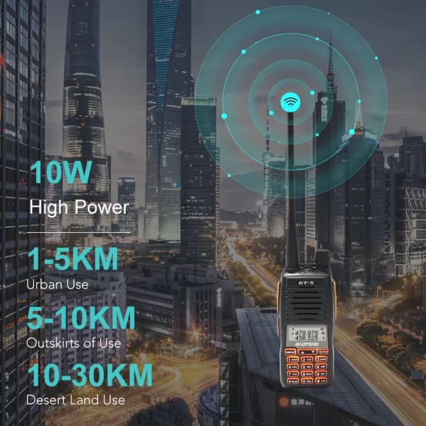 BAOFENG Newest Version GT-5 V2 10W 30KM Max Long Range Updated UV82 Handheld Radio - Image 2
