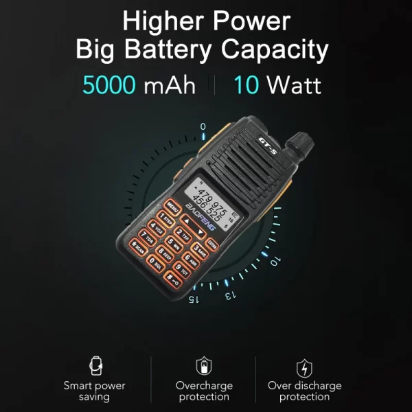 BAOFENG Newest Version GT-5 V2 10W 30KM Max Long Range Updated UV82 Handheld Radio - Image 3