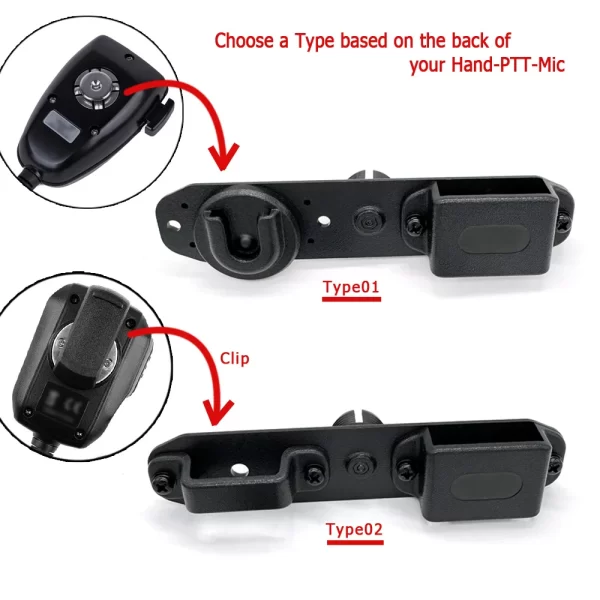 Car Holder Walkie Talkie Bracket Accessories 2in1 in Car Hand PTT Microphone Speaker Mount for Two Way Radio Mount Car Stand - Image 4
