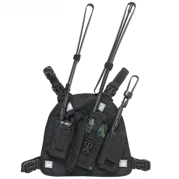 Walkie Talkie Chest Pocket Bags Pack, Harness Backpack Holster Walkie Talkie Carry Case for All radios PT09 - Image 2