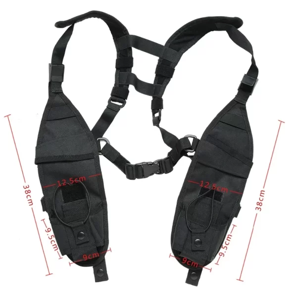 Functional Carry Case Pouch Chest Bag Double Shoulder Chest for TYT Baofeng BF-888S UV-5R UV-13 UV-9R PRO Walkie Talkie Radio - Image 4