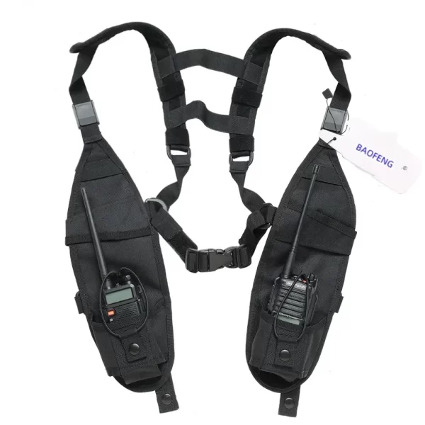 Functional Carry Case Pouch Chest Bag Double Shoulder Chest for TYT Baofeng BF-888S UV-5R UV-13 UV-9R PRO Walkie Talkie Radio - Image 6