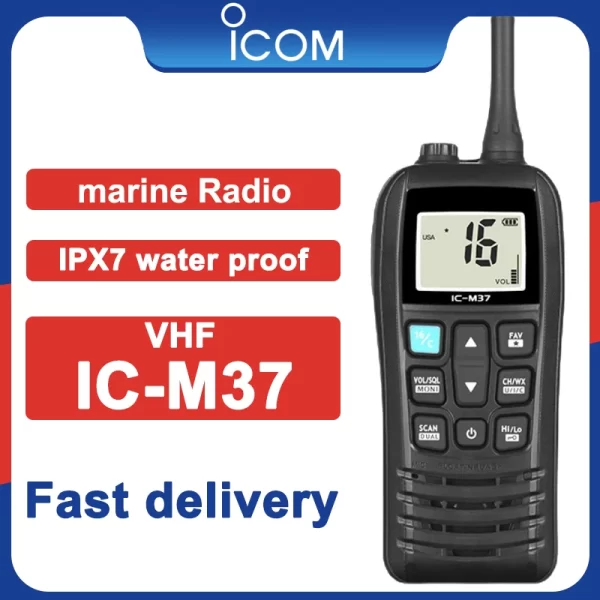 ICOM IC-M37 Handheld VHF Marine Radio Waterproof Portable Walkie Talkie