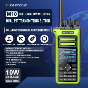 ZASTONE M10 10W Walkie Talkie Ham Amateur 2 Way Radio AM Air Aviation Band High Power Walkie-Talkie CTCSS FM Radio