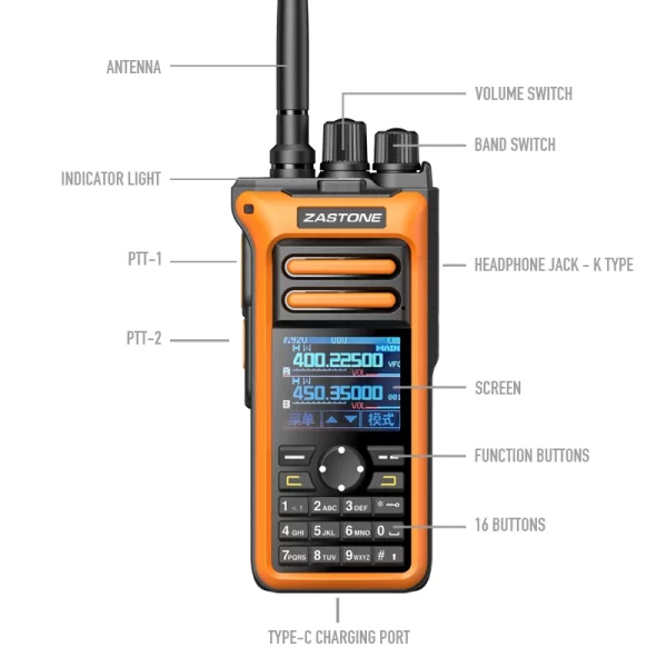 ZASTONE M10 10W Walkie Talkie Ham Amateur 2 Way Radio AM Air Aviation Band High Power Walkie-Talkie CTCSS FM Radio - Image 5