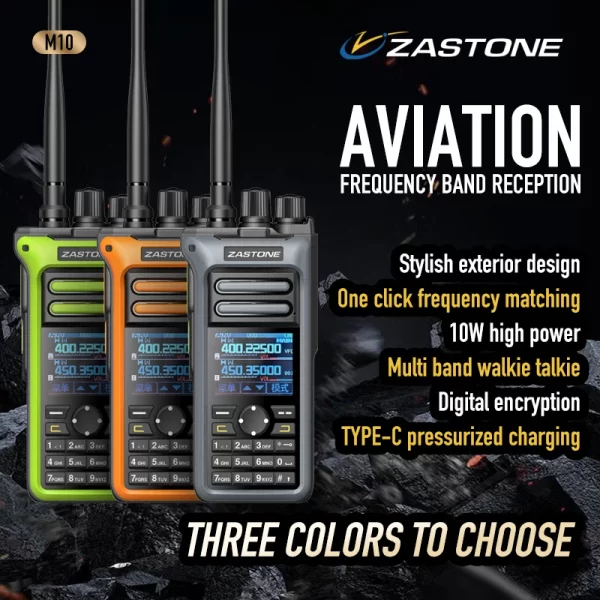 ZASTONE M10 10W Walkie Talkie Ham Amateur 2 Way Radio AM Air Aviation Band High Power Walkie-Talkie CTCSS FM Radio - Image 2