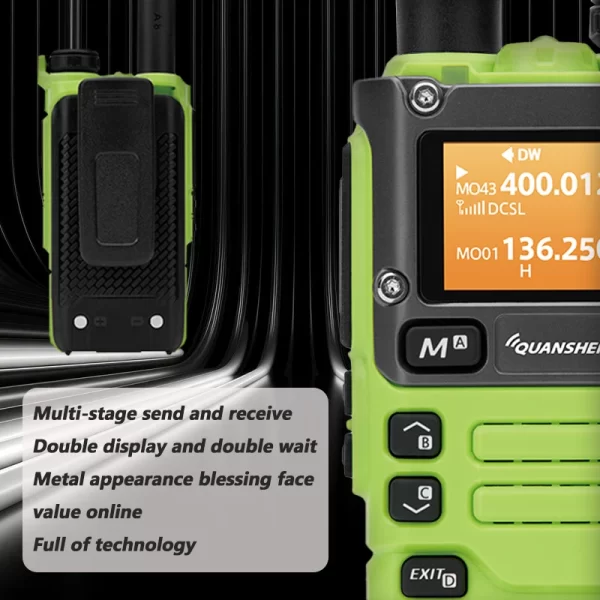 Quansheng UV-K6 Walkie Talkie 5W Green Air Band UHF VHF DTMF FM 50-600MHz NOAA Wireless Frequency Portable Transceivers - Image 4