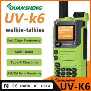 Quansheng UV-K6 Walkie Talkie 5W Green Air Band UHF VHF DTMF FM 50-600MHz NOAA Wireless Frequency Portable Transceivers