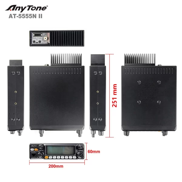 AnyTone AT-5555N II 28.000-29.700MHz 10 Meter Radio 40 Channel Car Transceiver AM/FM/SSB/LSB/USB Mode 10 Meter Radio - Image 4