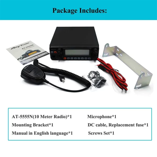 AnyTone AT-5555N II 28.000-29.700MHz 10 Meter Radio 40 Channel Car Transceiver AM/FM/SSB/LSB/USB Mode 10 Meter Radio - Image 6