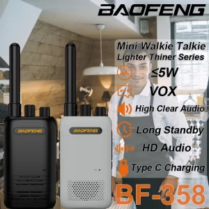 Baofeng BF358 Mini Handheld Radio USB Fast Charge Lighter Thiner UHF 400-480Mhz