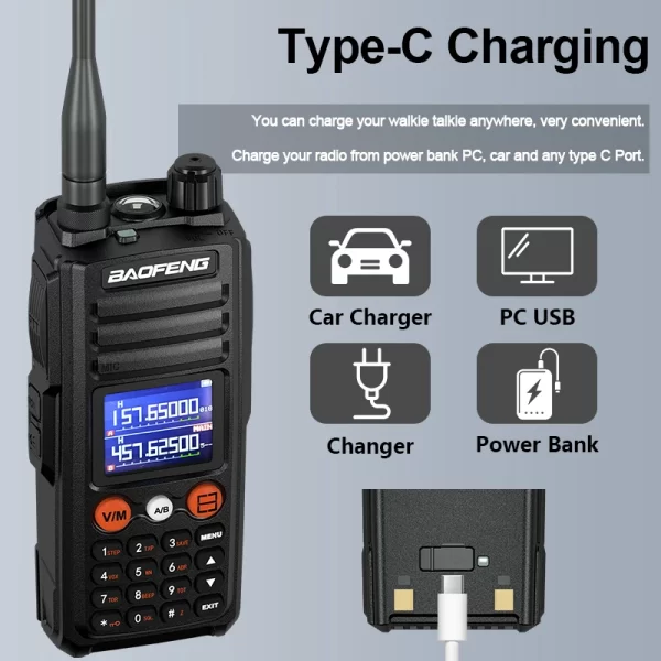 Baofeng UV-27 Pro Max Updated 13.5W Tri-band Walkie Talkie 999CH Wirless Copy Frequency NOAA Ham Two way Radio - Image 4