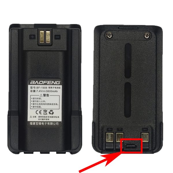 BAOFENG BF1908 BF 1909 Spare Battery 3800mAh TypeC/USB Rechargable Battery Walkei Talkie Replacement Parts