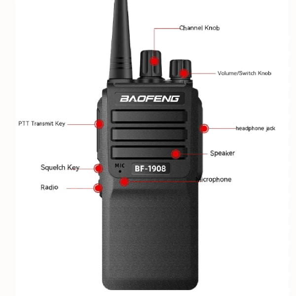 Baofeng BF 1908 Portable 8W 2km-15km Professional 2 ways Radios - Image 3
