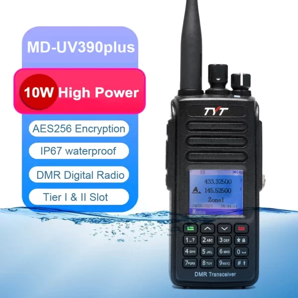2pcs TYT MD-UV390PLUS DMR Digital Walkie Talkie MD UV390 PLUS Waterproof Dual Band 5W 10W AES256 UV transceiver