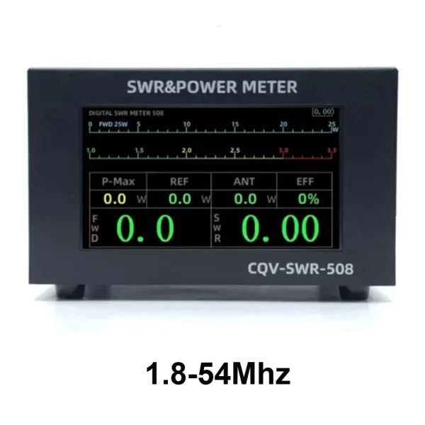 CQV-SWR-508 1.8-54MHz 200W SWR & Power Meter Digital PWR SWR Meter + 4.3" Touch LCD Auto Shut-off
