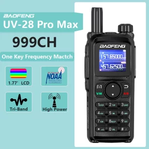 UV-28 Pro Max Baofeng UV 28 Tri Band 5-10km 10W  USB C Charging NOAA 999CH UV-28L Long Range FM Ham Radio