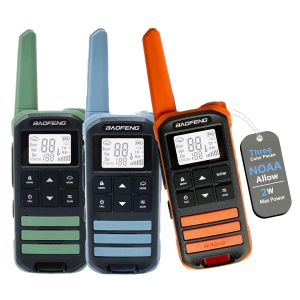 3Pcs Baofeng FR-22A FRS 462MHz Mini Ham Radio For Sport, Hiking, NOAA (without earphone)