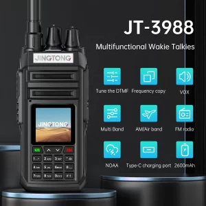 Jingtong JT-3988 Multi Band Walkie Talkie 10W Air Band Radio NOAA Wireless Frequency Tyep-C
