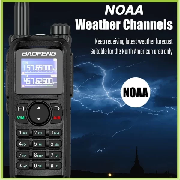 UV-28 Pro Max Baofeng UV 28 Tri Band 5-10km 10W  USB C Charging NOAA 999CH UV-28L Long Range FM Ham Radio - Image 4