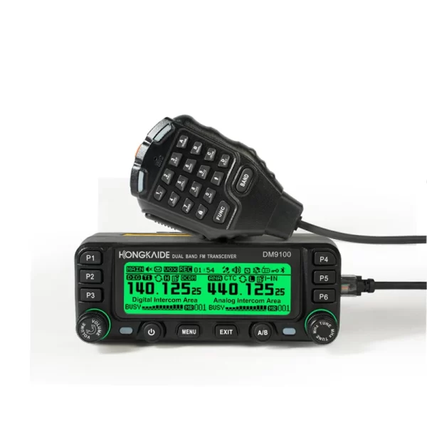 Mobile Radio Small DM9100 Dual Band VHF/UHF 25W Digital Analog GPS APRS DMR Car Walkie Talkie