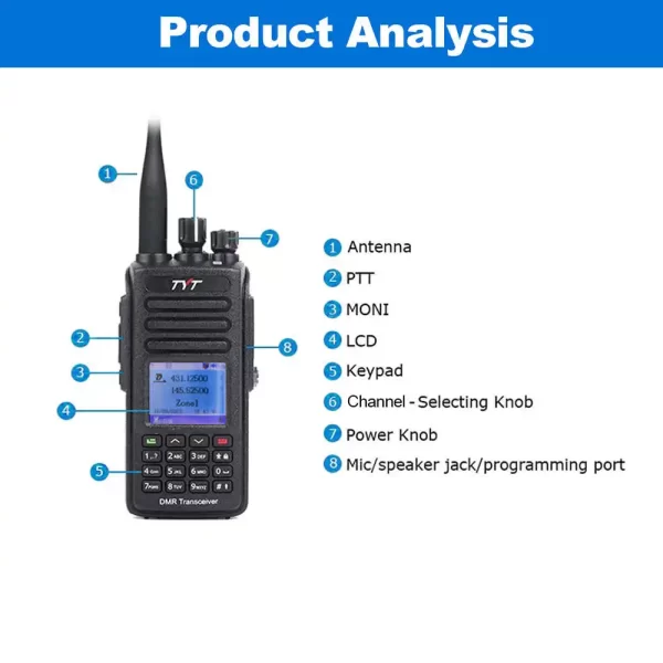 2pcs TYT MD-UV390PLUS DMR Digital Walkie Talkie MD UV390 PLUS Waterproof Dual Band 5W 10W AES256 UV transceiver - Image 2
