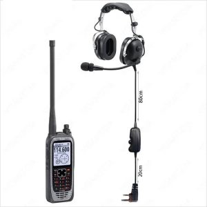 Black Headset Passive Noise Reduction Ground Support Headset Wireless Walkie Talkie Headset for ICOM IC-A25N Radio IN-2000-I6