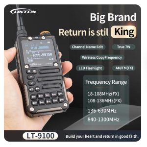 LINTON LT-9100 Portable Radio Wide Frequency Dual Band Aviation Maritime FM Shortwave Reception