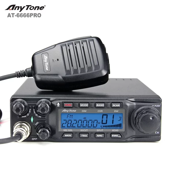 2024 New Anytone AT-6666Pro 80W High Power 10 Meter CB Radio CW/AM/FM/USB /LSB/PA Mode 40CH Car Mobile Radio - Image 2