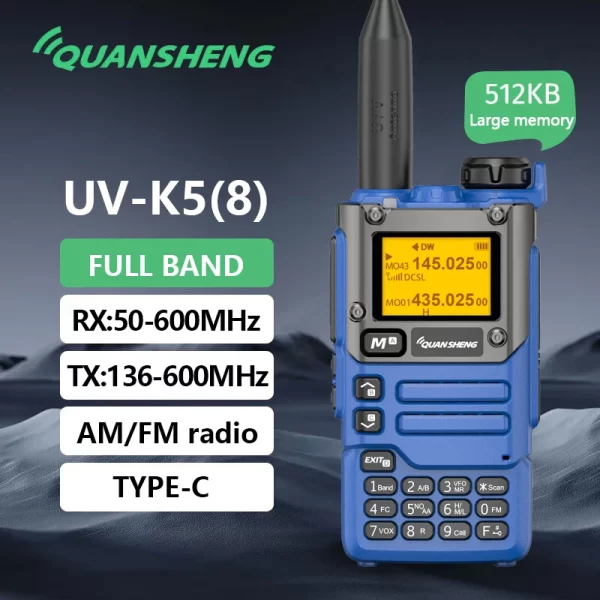 512KB Large Memory UV-K6 Amateur Radio Quansheng UV K5 (8) Multi Bands AM FM Wireless Set Long Range Receiver
