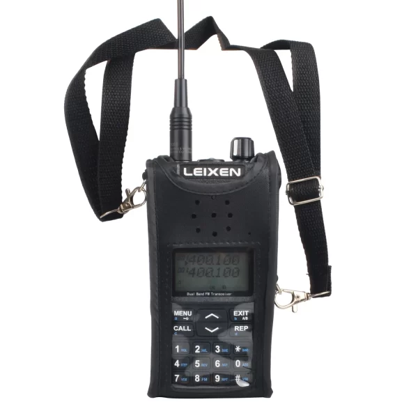 Walkie Talkie Carry Case Artificial Soft Leather Pouch with Adjustable Strap for Leixen UV-25D Portable Two Way Radio
