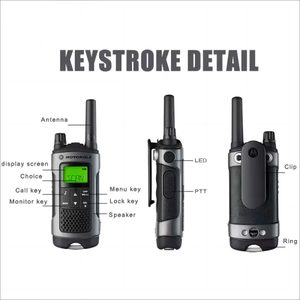 A pair Motorola TLKR T60 Portable Hotel Business Walkie Talkie License free - Image 5